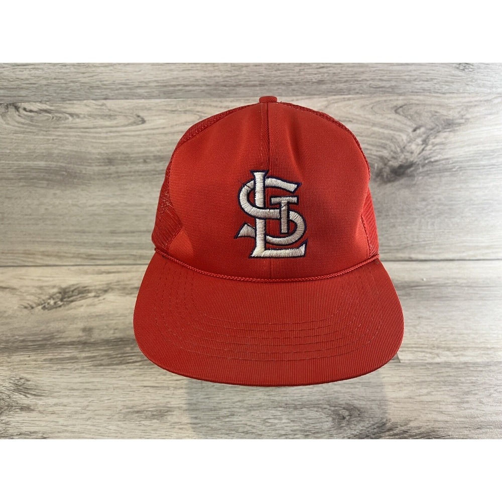 Vintage St. Louis Cardinals Hat Cap Snapback Mesh Trucker 80s One Size Rope MLB‎
